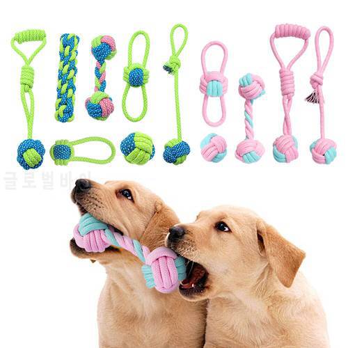 Cotton Rope Dog Toy Funny Dog Chew Toys Teeth Cleaning Pet Knot Ball For Small Medium Large Dogs Playing Training Pitbull