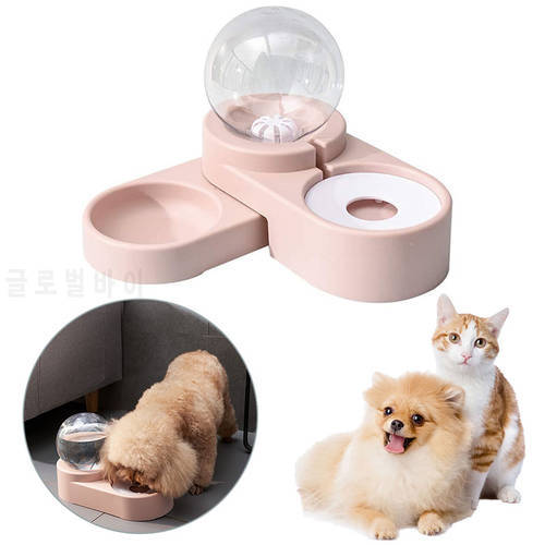 New Bubble Pet Double Bowls 1.8L Food Automatic Feeder Fountain Water Drink For Cat Dog Kitten Feeding Container миска для кошки