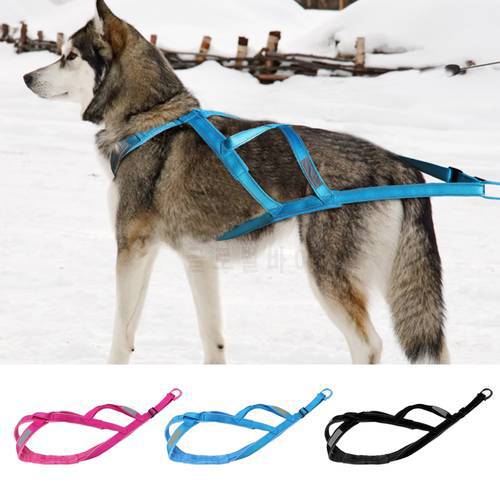 Winter Pet Sledding Harness Reflective Dogs Weight Pulling Harness Warm Padded For Dog Training Exercise Skijoring Scootering