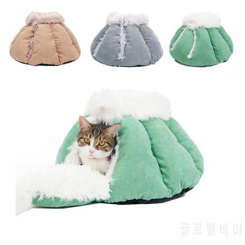 Cat Warm Bed Round Plush House Mat Soft Cat Beds Nest Pet Bed for Small Dogs Cat Sleeping Bag Cat Cozy Bed Tent Cama Para Gato