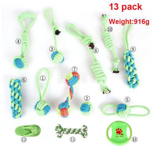 13 Pack Pet Dog Rope Toys Set Aggressive Chewers for Large Small Dogs Ball Playing Interactive Teeth Cleaning Dog Chew Toys