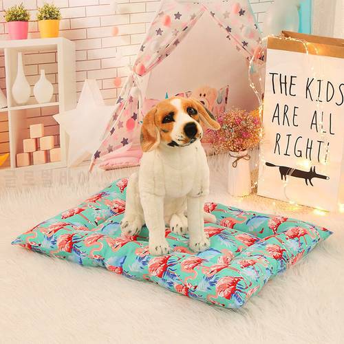 Cute Dog Mat Fashion Cartoon Canvas Pet Bed Pad Puppy Blanket Cat Cushion All Season Pet Sofa Kennel for Small Medium Dogs
