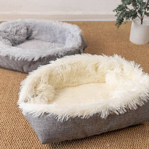 Dog Bed Foldable Washable Pet Cat Plush Dog Bed Winter Warm Portable Pets Mat Soft Mats House Sleeping House Nest