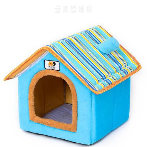 Small Dog Kennel, Cat House, Semi-Enclosed with Polar Fleece Mat for All Seasons, Detachable and Washable, Christmas gift