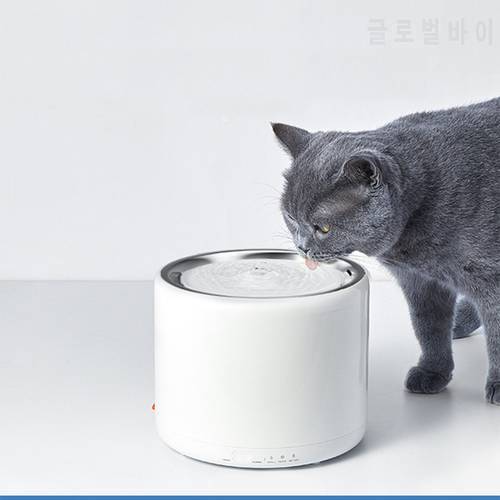 Automatic Cat Water Fountain Stainless Steel 1.35L Pet Water Fountain with LED Light Ultra-Quiet USB Cat Drinking Dispenser Bowl