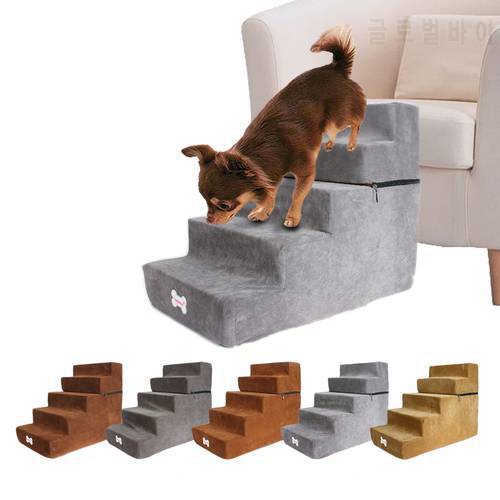 Pet Stair Step Cat Dog Sponge Steps Flannel Dog Detachable Three-Story Staircase Assembly Removable Wash Stairs Ladder Dog Stair