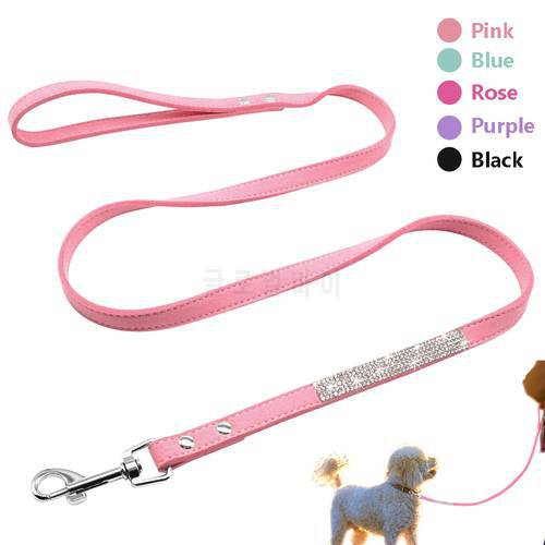 Bling Dog Puppy Leash Sparkly Rhinestone Dog Cat Kitten Walking Leashes Pet Lead For Small Dogs Chihuahua Yorkshire Teddy 120cm