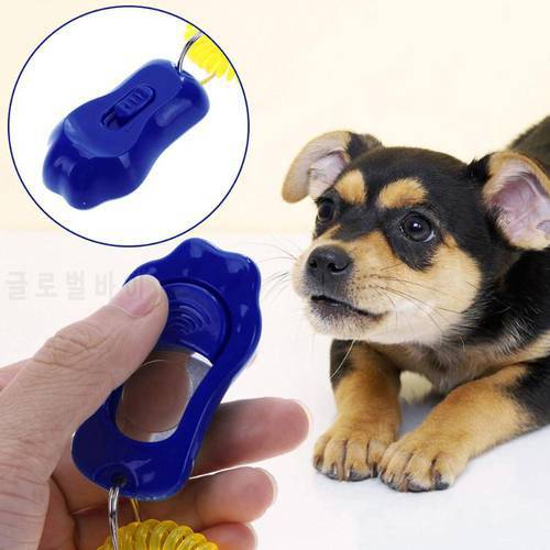 Pet Cat Dog Training Clicker with Wrist Strap Plastic Adjustable Sound Key Chain Dogs Click Trainer Pet Dog Supplies