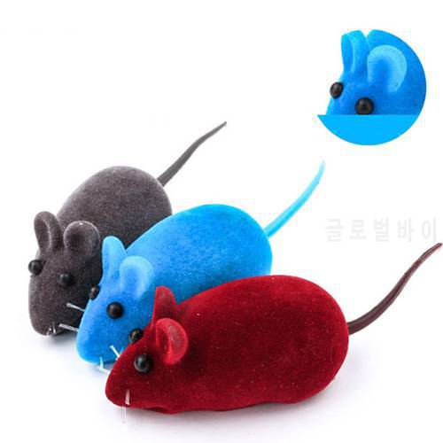 2Pcs Interactive Flocking Mouse Cat Toys Realistic Sound Plush Rubber Vinyl Mouse Attracting Cat Attention Training Cat Pet Toys