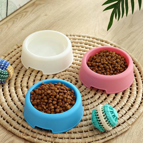 Zhejiang pet Aspet round small plastic light and thin special pink blue white cat bowl Dog Bowl Pet Bowl