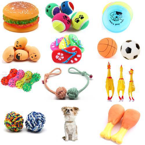 Dog Squeak Toys Yellow Screaming Chicken Chew Bone Slipper dog Ball Dog Toys Tooth Grinding Training Pet Toy Squeak Toy for Dogs