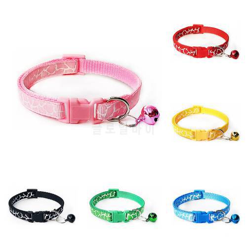 Hot Leopard Pet Collar Convenient Cute Adjustable With Bells cat Necklace Nylon Polyester Puppy Dog Buckle Collars Supplies
