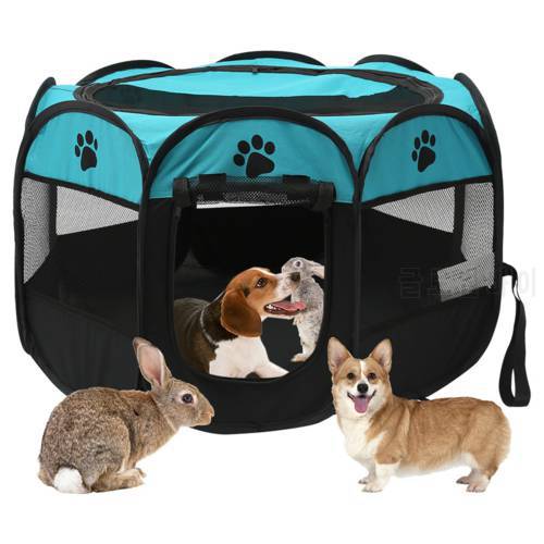 Pet Dog Fences Breathable Safe Playpen Tent Crate Room Folding Dog House Cage Puppy Kennel Durable Pets Outdoor Beds