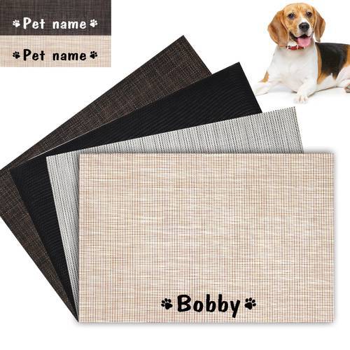 Personalized Pet Dog Feeder Pad Waterproof Dogs Bowl Mat Free Name Print Water Mats Easy Clean For Dogs Cat Drinking Bowls