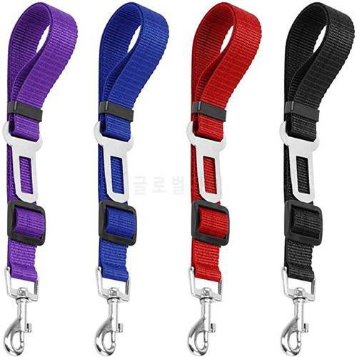 Adjustable Pet Dogs Car Seat Belts Nylon Cat Harness Safety Belt Compatible Most Vehicle Small Medium Travel Clip French Bulldog