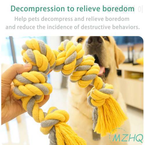 1 Interactive Training Products Pet Dog Toothbrush Bite Resistant Cotton Ball Stick Knot Rope Puppy Chew Teeth Clean Toy For Dog