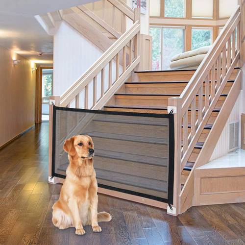 Household Stair Dog Fence Net Portable Safety Folding Dog Gate Mesh Enclosure Isolation Net Pet Supplies