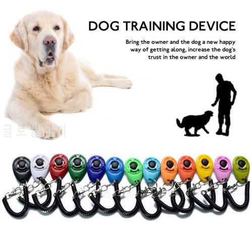 1 Piece Pet Cat Dog Training Clicker Plastic New Dogs Click Trainer Aid Too Adjustable Wrist Strap Sound Key Chain Dog Whistl