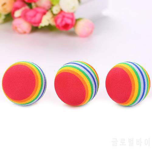 1/3/5Pcs Rainbow 3.5cm Cat Toy Ball Interactive Cat Toys Play Chewing Rattle Scratch EVA Ball Training Pet Supplies Dog Toys