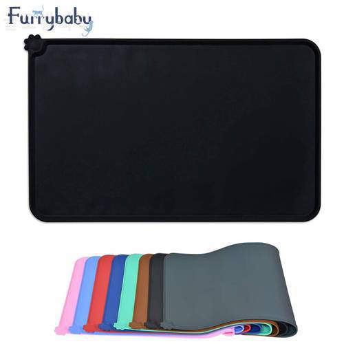 Waterproof Pet Food Mat For Dog Cat Solid Color Silicone Pad Pets Bowl Drinking Mat Feeding Placemat Easy Washing With Edges Lip