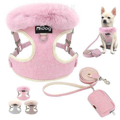 Soft Warm Pet Dog Cat Harness Leash Set Adjustable Puppy Kitten Harnesses Vest For Small Medium Large Dogs Cats Chihuahua Yorkie