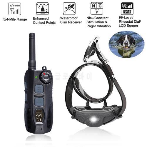 Hunting Dog Shock Collar Waterproof Rechargeable 2000M Remote control Dog Training Collars Best for Professional DOG Trainer