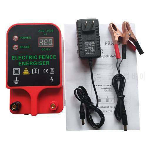 10km Electric Fence LCD Panel Charger High Voltage Pulse Controller Dog Poultry Fence Energizer Tool Waterproof Dog Home