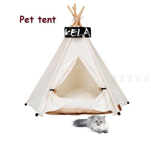 2022 Portable Foldable Pet Dog Tent House Breathable Print Pet Cat House with Net Outdoor Indoor Mesh Cat Small Dog Tent House