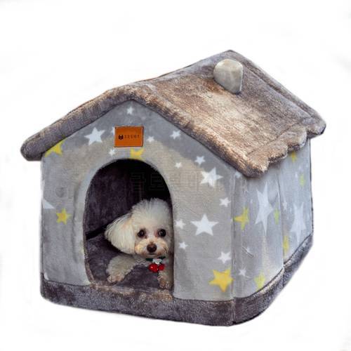 Foldable Dog House Pet Cat Bed Removable indoor Puppy Kennel Bed Nest Warm Enclosed Cave Sofa Pet Supply camas de perro
