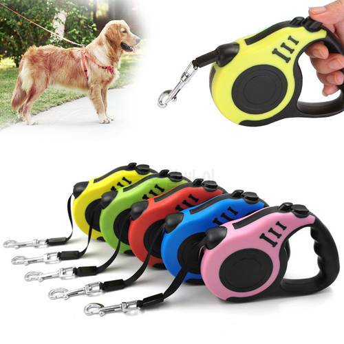3m/5m Retractable Collars Dogs Pet Dog Leash Rope Walking Running For Dog Adjustable Extension Puppy Pet Leash Roulette Collar
