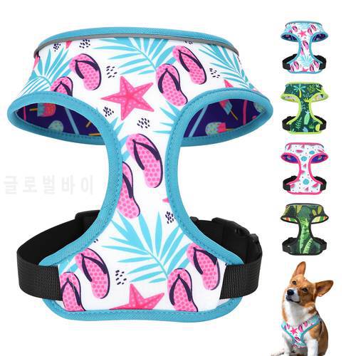 Cute Printed French Bulldog Pug Chihuahua Dog Cat Harness Adjustable Puppy Harness Vest Reversible For Small Medium Dogs Cats