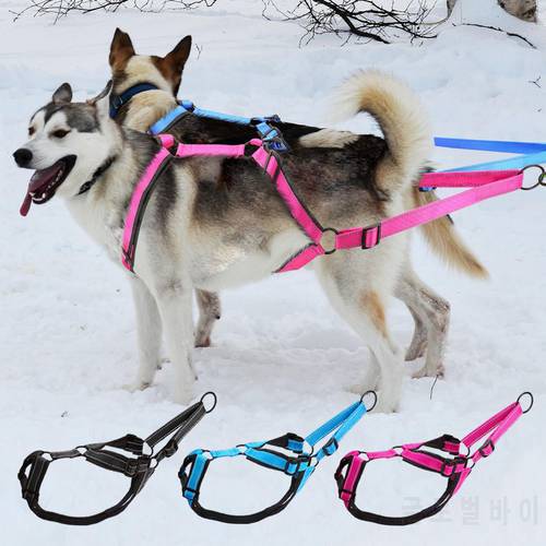 Waterproof Dog Sled Harness Reflective Dog Sledding Harnesses Pet Weight Pulling Vest For Medium Large Dogs Skijoring Scootering
