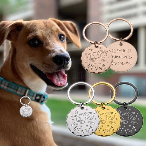 Customized Dog ID Tags with Engraving Name Personalized Nameplate Address Cat Collar Dogs Pets Accessories Cat Suuplies Products