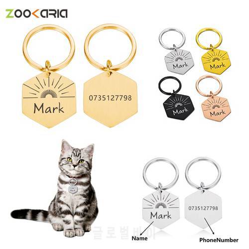 Personalized Pet Tags For Dogs Engraved Dog Id Tag For Cats Custom Personalise Puppy Kitten Identification Badge Collar Pendant