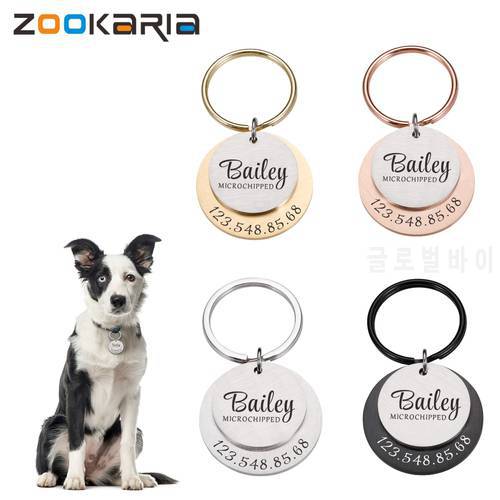 Personalized Engraving Pet ID Tags Anti-lost Dog ID Tag Identification Customized Pet Name Puppy Collar Dog Cat Tag Pet Supplies