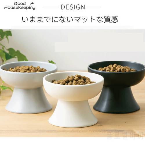 New Ceramic Pet Bowl Japanese-style Cat Bowl High Foot Pet Water Food Bowls for Cat Dog Pet Feeding Dog Supplies