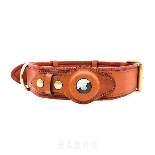 New Leather Pet Adjustable Collar For Apple Airtag Location Tracker Dog Cat Anti-lost AirTag Case Airtags Location Collar