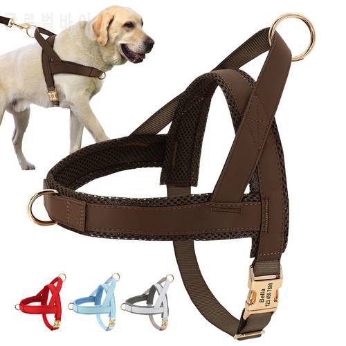 Personalized Dog Harness No Pull Dog Harnesses Adjustable Pet Walking Training Vest For Medium Large Dogs Bulldog Free Engraving