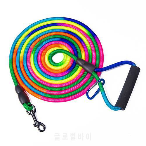Long leash for a dog 3m Rainbow long lead dog leash 5m Long leash for a dog 10m Recall Training Tracking Obedience Rope