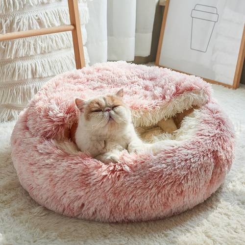 Warm Dog Bed Cat Mat Round Plush Soft House Sofa Sleeping Pet Basket for Dogs Cats Nest Puppy Beds Sleeping-bag Mats Dog Tent