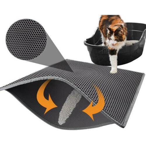 Large Cat Litter Trapper Mat Exclusive Urine/Waterproof Layer. Larger Holes Urine Puppy Pad Option Messy Cats. Soft on Paws