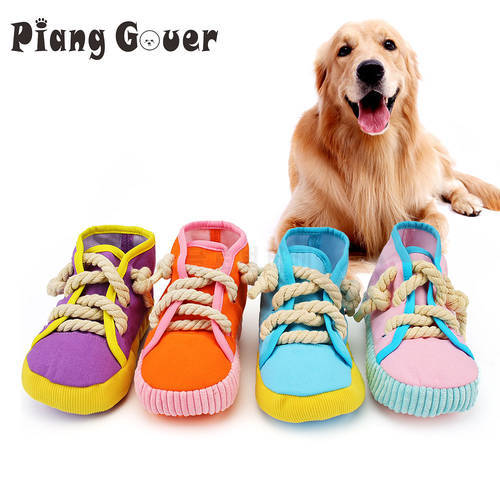 Bite Resistant Shoes Pet Toy Cats Squeak Bite-resistant Clean Teeth Rope Chew Dog Toy For Puppy