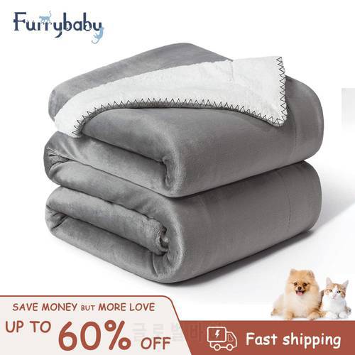 Waterproof Pet Blanket Liquid Pee Proof Dog Blanket For Sofa Bed Couch Water-Resistant Sherpa Fleece Furniture Protector Cover