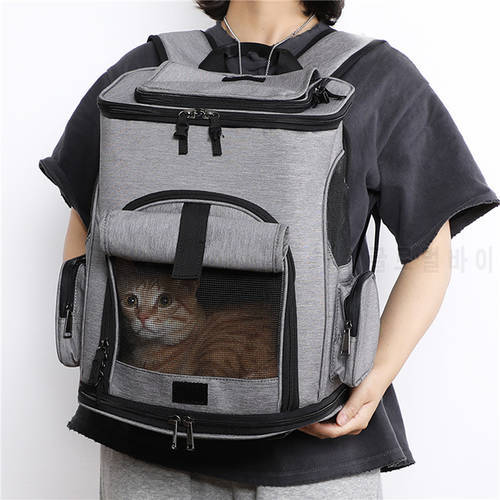 Foldable Pet Bag Carrier Backpack Dog Cat Carrier Outdoor Travel Packbag Portable Zipper Mesh Pet Out Bag Cat Backpack breath