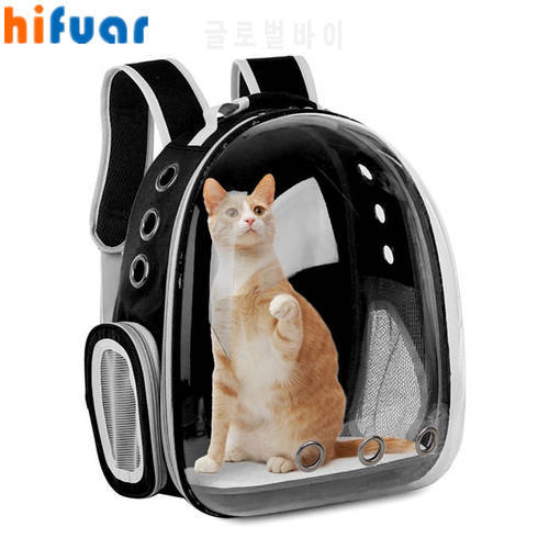 Portable Cat Carrier Bag Breathable Outdoor Pet Shoulder Bag Carrier Portable Space Capsule Cage Backpack Travel Transparent Bag