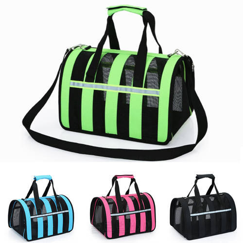 Summer Dog Bag Cat Single Shoulder Bags Reflective Portable Mesh Handbag Breathable Pet Carrier Handbag Travel Puppy Kitten Bags