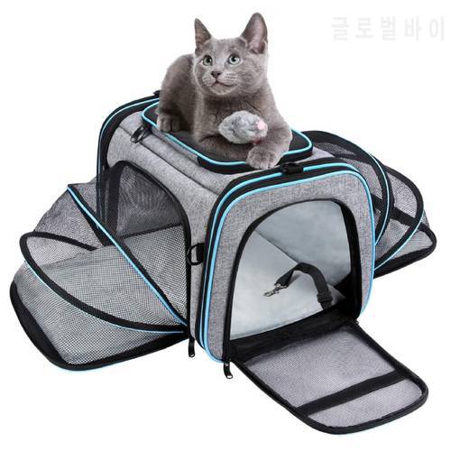 Airline Approved Expandable Carrier For Cat Pet Foldable Soft Dog Carrier Outgoing Outdoor Cat Travel Bag Handbag
