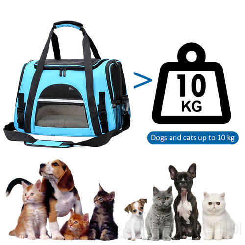 Pet Carriers Portable Breathable Foldable Bag Cat Dog Carrier Bags Outgoing Travel Pets Handbag with Locking Safety Zippers