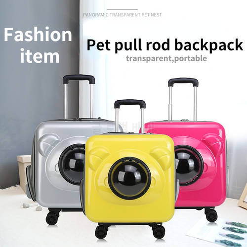 1PC New Pet carrier cat backpack large space cat box breathable outdoor pets trolley case ins luxury fashionable pet products
