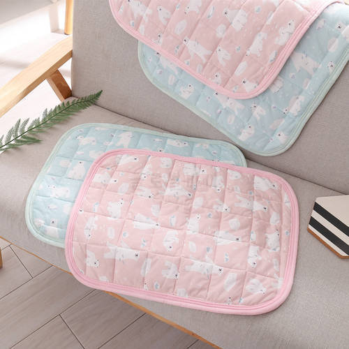 Pet Mat Dog Cooling Mat Breathable Dog Bed Pad Blanket Ice Silk Pad Sofa Kennel For Small Medium Dogs Cats Dog Car Seat Cushion